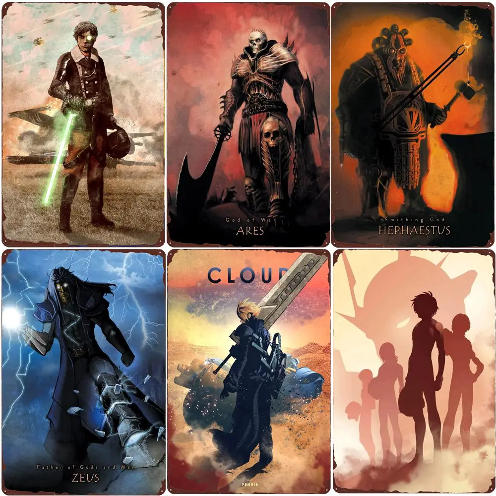 

Anime Vintage Metal Tin Sign Bar Cafe Home Room Wall Decoration Zeus Art Painting Cartoon Animation Plauqe Retro Poster MN185
