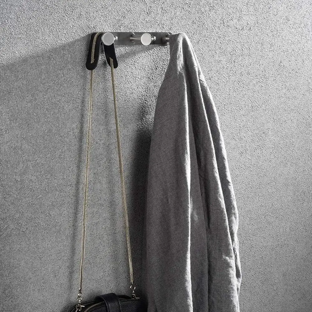 AB09 Towel Hook Stainless Steel, Robe Hook Wall Mount Drilled, Coat Hook Wall Hook Drilling,Door Hook Silver 3 Hook