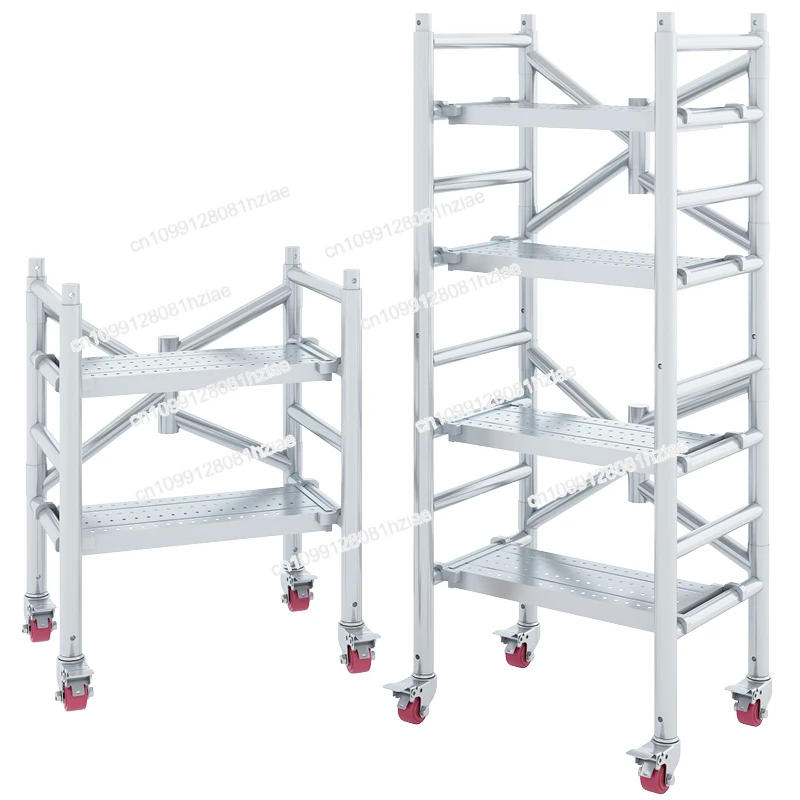 

Scaffold Portable Wheel Decoration Horse Stool Thickening Engineering Steel Pipe Folding Lifting Mobile Platform