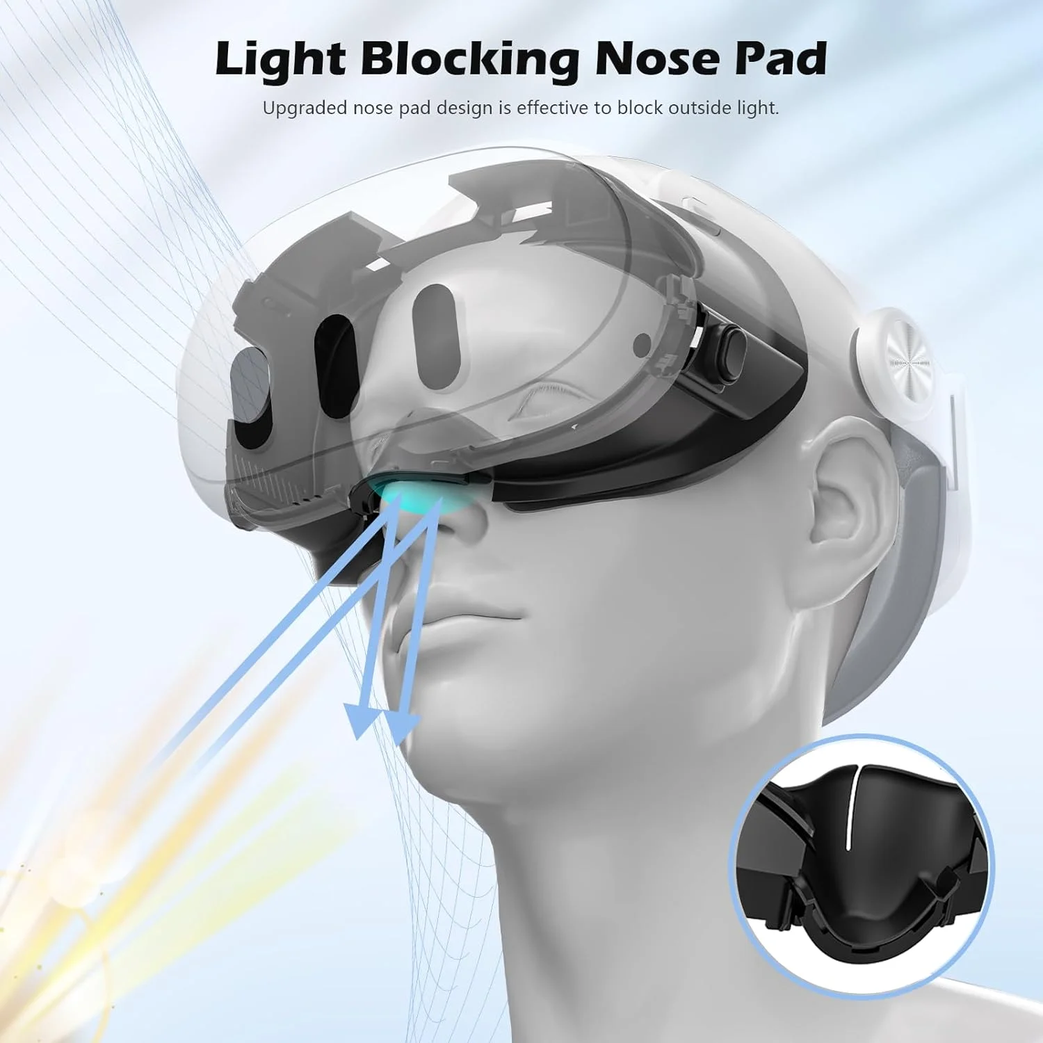 Soporte de interfaz Facial VR de tamaño ajustable para Meta Quest 3, cubierta facial con almohadilla nasal antiligera para accesorios Meta Quest 3