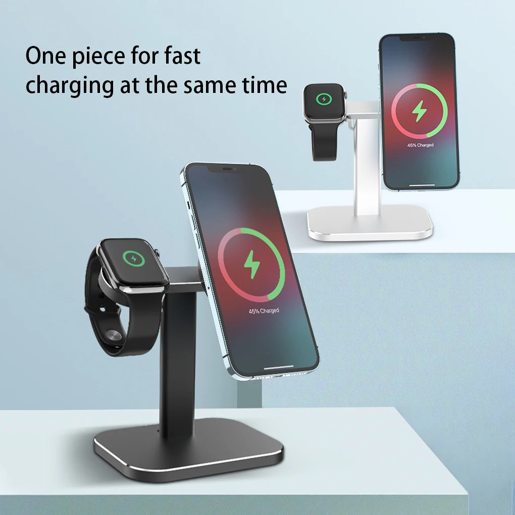 

Charging Stand Multifunctional Smart Watch CellphoneWireless Charger Holder Cellphones Fittings Holding Shelf Silver