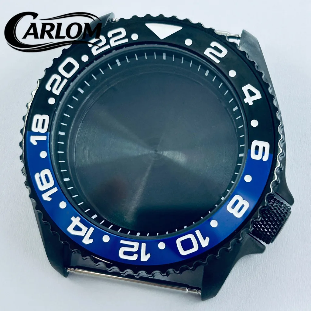 

42mm NH Watch Case For NH34 NH35 NH36 NH38 NH39 NH70 NH72 Movement SKX007 S Crown Black 3.8 Crown GMT Ceramic Aluminum Bezel