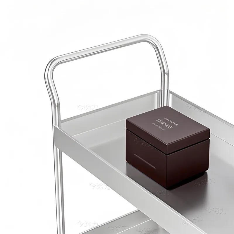 YFY thickened 304 stainless steel turnover trolley, double-layer silent, instrument and equipment trolley
