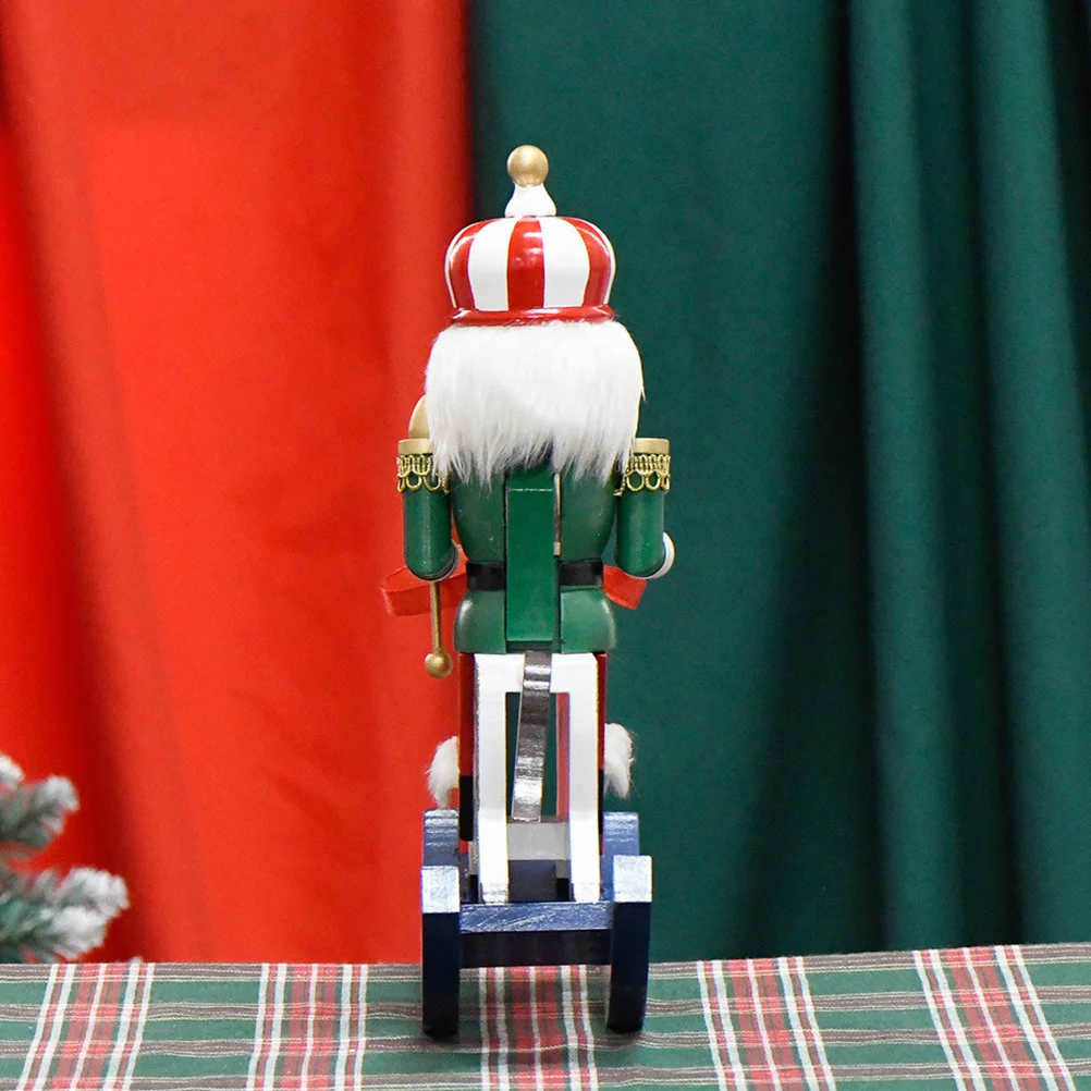 

30Cm Nutcracker Ornament Wooden Soldier Christmas Decoration Interactive Design Classic Style Holiday Home Decor Mantel Shelf