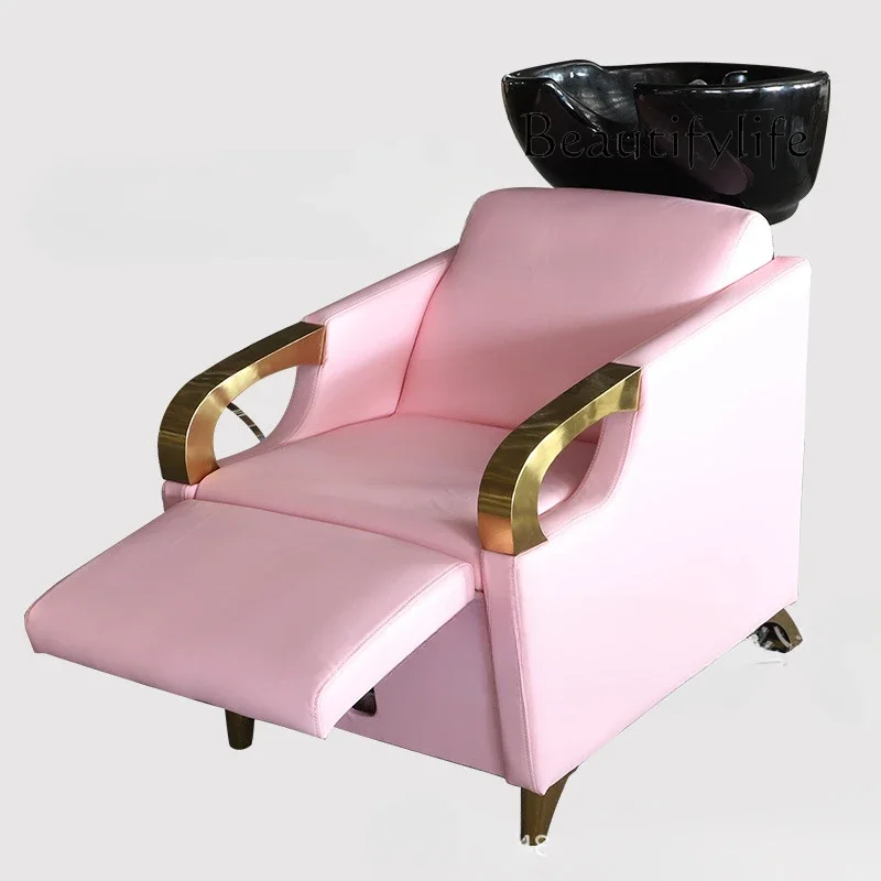 

Half-Lying Barber Shop Fashion Shampoo Chair Simple and High-End Hair Salon Hair Salon Ceramic Flushing Bed