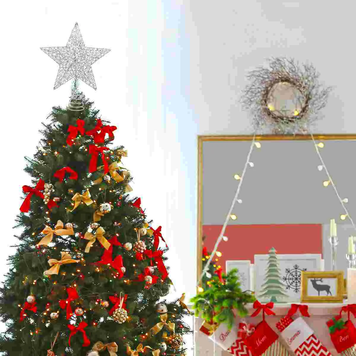 Repeatedly Decorated Christmas Treetop Light Topper Beautiful Decoration Star Shaped Lamp