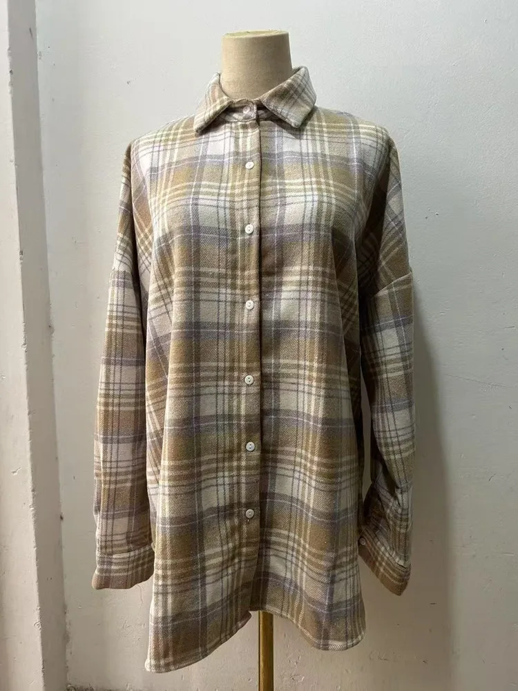 Chemises surdimensionnées à manches longues pour femmes, chemisier basique Vintage pour dames, manteau, vêtements pour femmes Y2k, nouvelle collection automne hiver