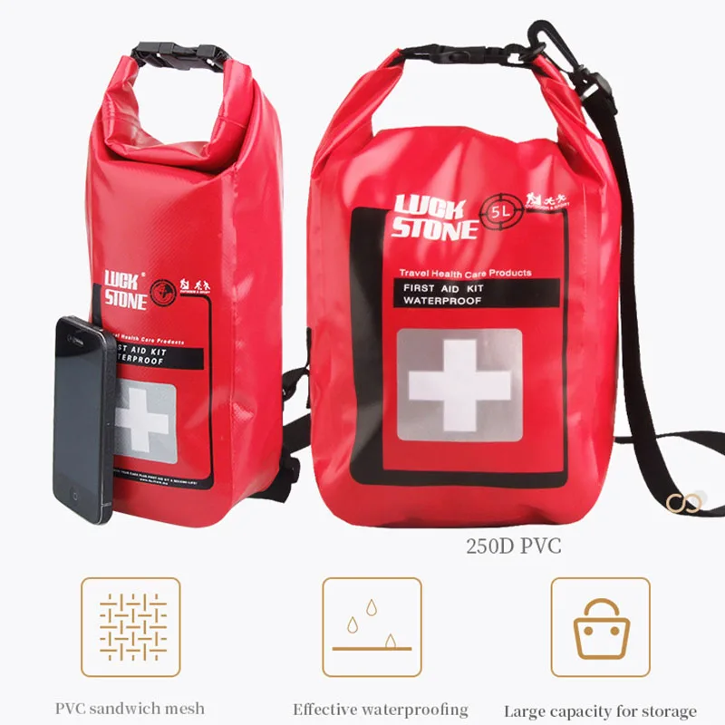 

IPX8 Waterproof Dry Bag-2L 5L Emergency First Aid Kit For Hiking Floating Rescue Gear With MOLLE Straps Survival Medical Pouch