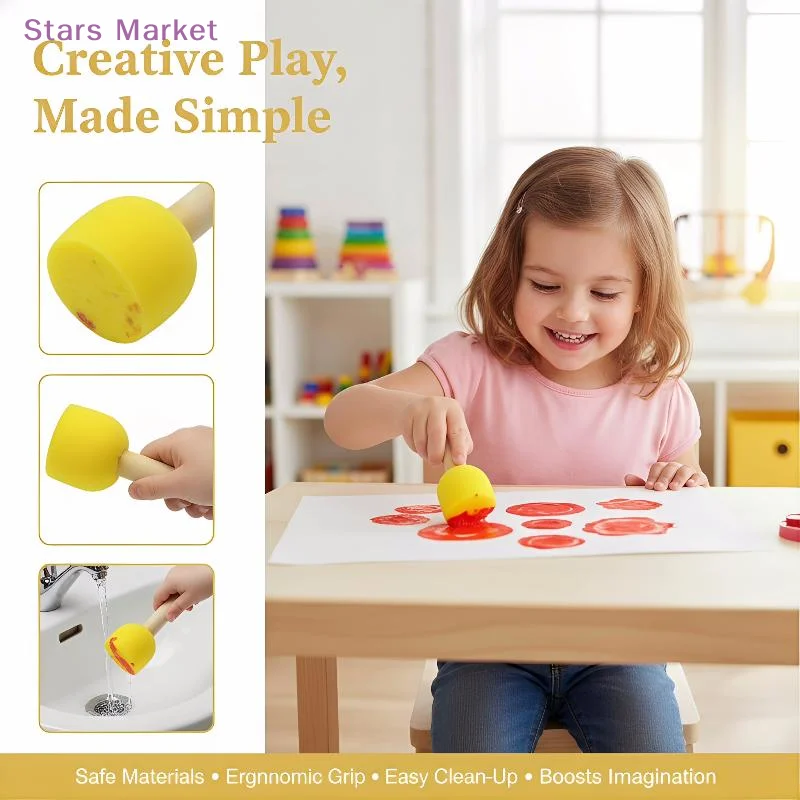 New 20/30Pcs Round Sponge Brushes For Painting (4 Sizes), Paint Sponges For Acrylic Painting, Stencil Painting Tools For Kids