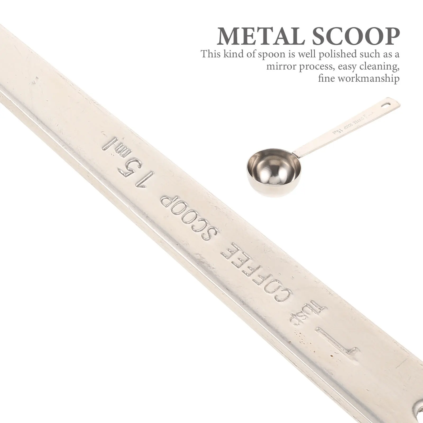 

3 Pcs Coffee Spoon Spoons Measuring Scoop Fit Decorative Small Sugar Scooper 304 Stainless Steel Metal for Dessert