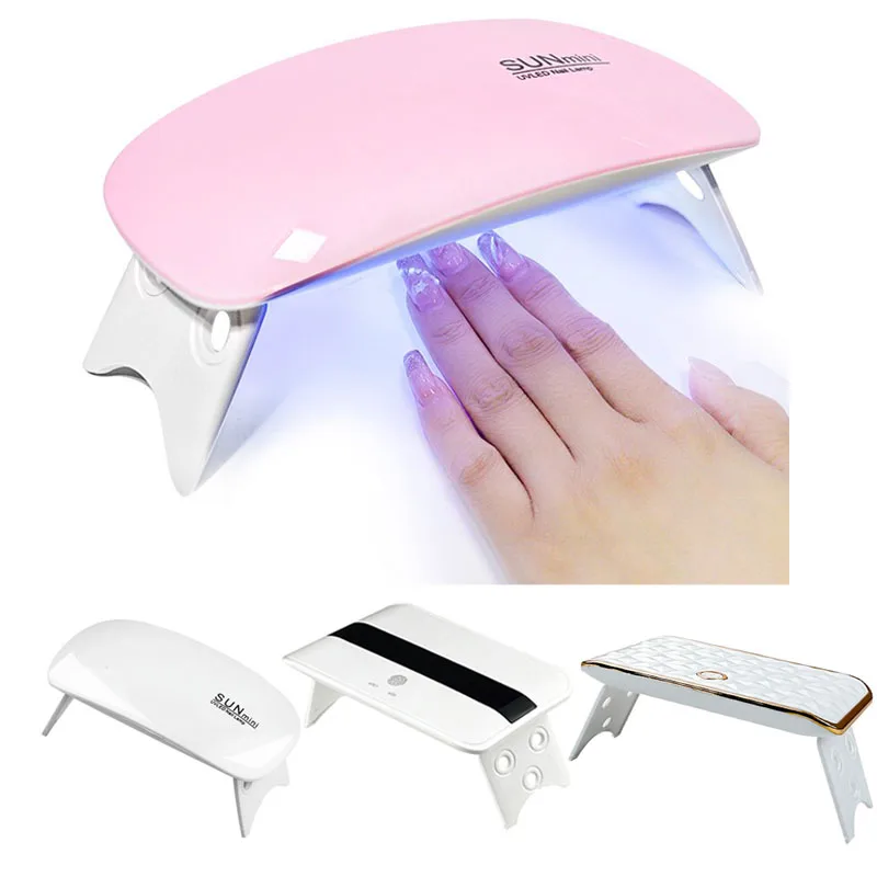 6W Nail Lamp 6w Mini Nail Dryer White Pink UV 6 LED Lamp Portable USB Interface Convenient Drying For Polish Varnish Home Use