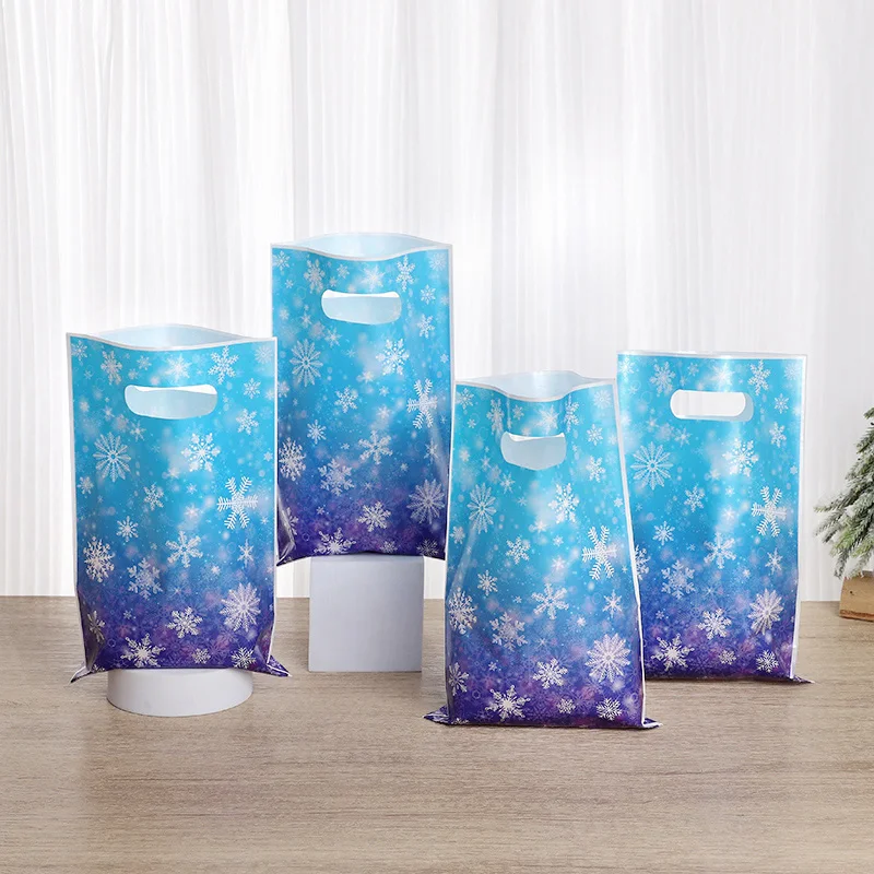 20/50 stücke Schneeflocke Party Süßigkeiten Geschenk Taschen Weihnachten Cookie Snack Verpackung Tasche Kinder Geburtstag Partei Liefert Neue Jahr Dekoration – Detail 5
