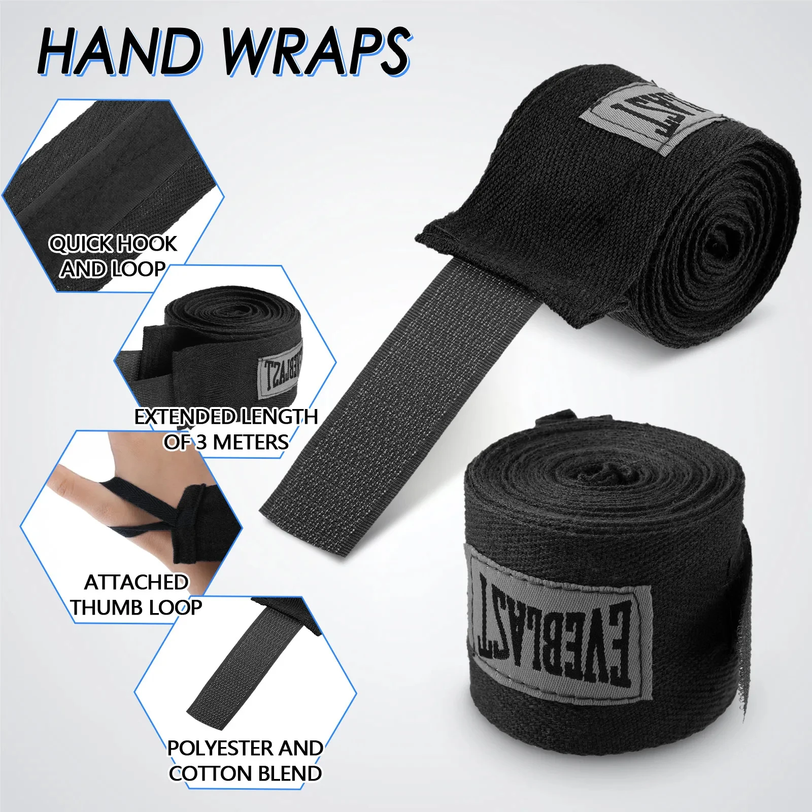 3M Boxing Bandage Cotton Sports Strap Sanda Muay Thai Karate Sports Fist Bandage Fitness Hand Protector Wrist Wrap