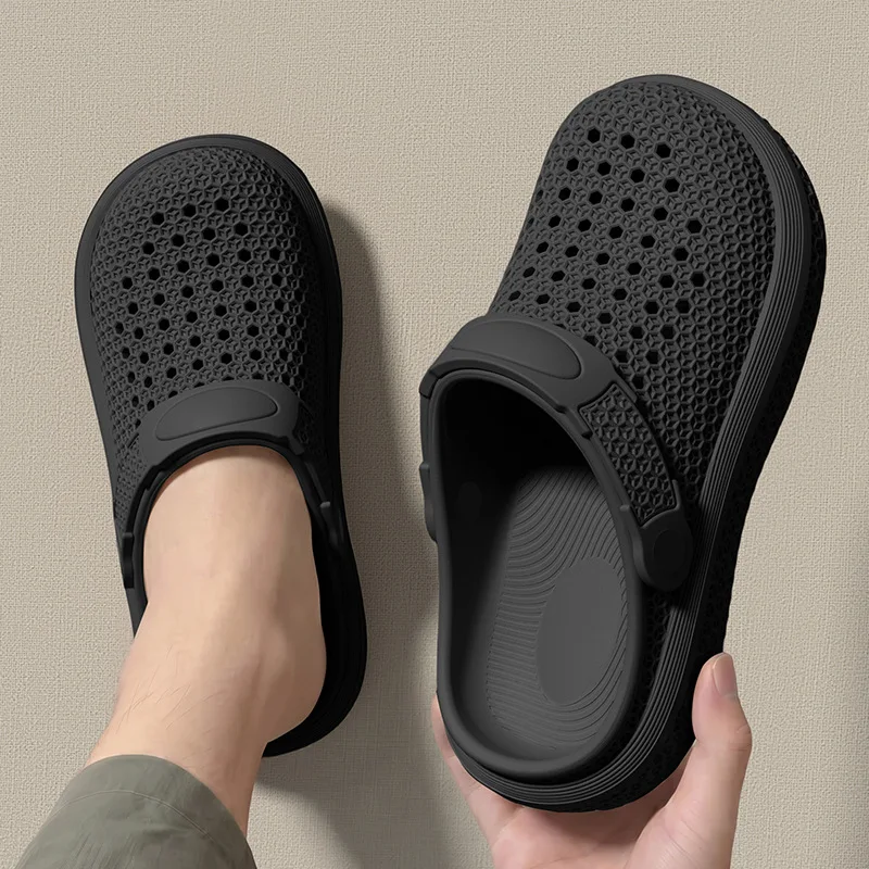 Men Honeycomb Texture EVA Clogs 4cm Thick Sole Breathable Hole Slippers Adjustable Strap Beach Garden Shoes view 5