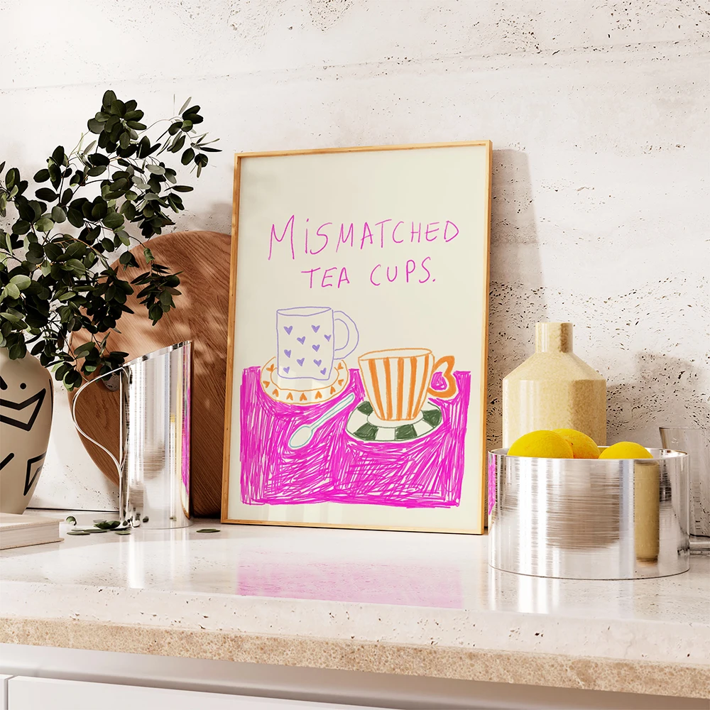 ملصق طعام حديث لديكور غرفة المعيشة ، طباعة قماش ، فاكهة ، ليمون ، كوتيل ، شاي ، أصدقاء ، جلب نبيذ ، صورة جدارية ، رسم فني #3