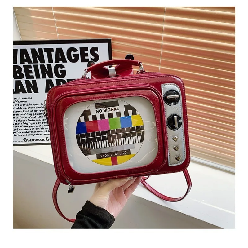 

Spring New Casual Backpacks PU TV Set Retro 2025 Hot Sale Women's Bags High Quality Simple Niche Fashion Backpacks Mochila
