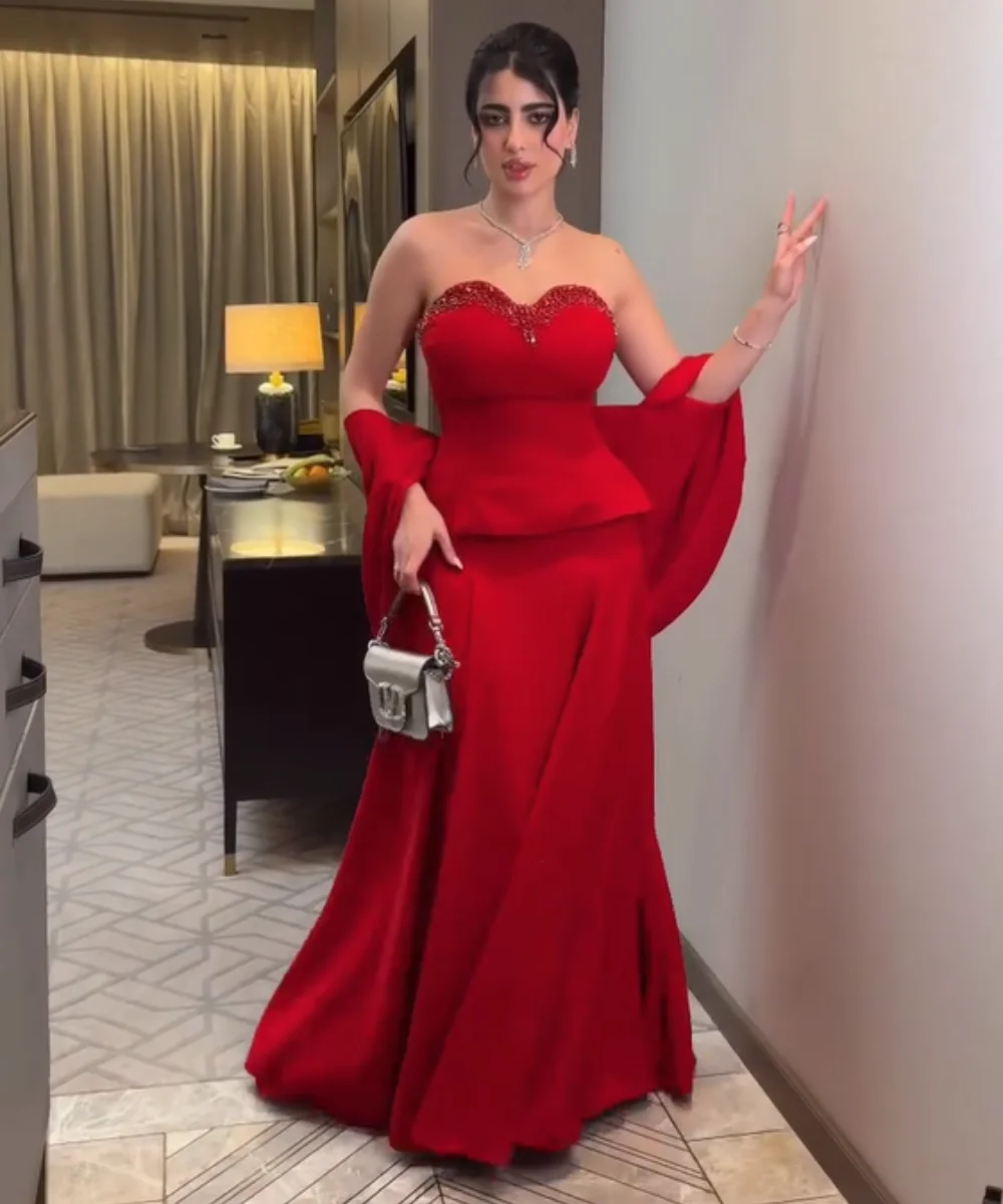 

Customized Exquisite Jersey Pleat Sequined Trumpet Sweetheart Long Evening Dresses Luxury Celebrity High Quality