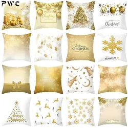 Christmas Cushion Cover Merry Christmas Decorations For Home Cristmas Ornament Pillow Case Xmas Navidad Gifts New Year 2024