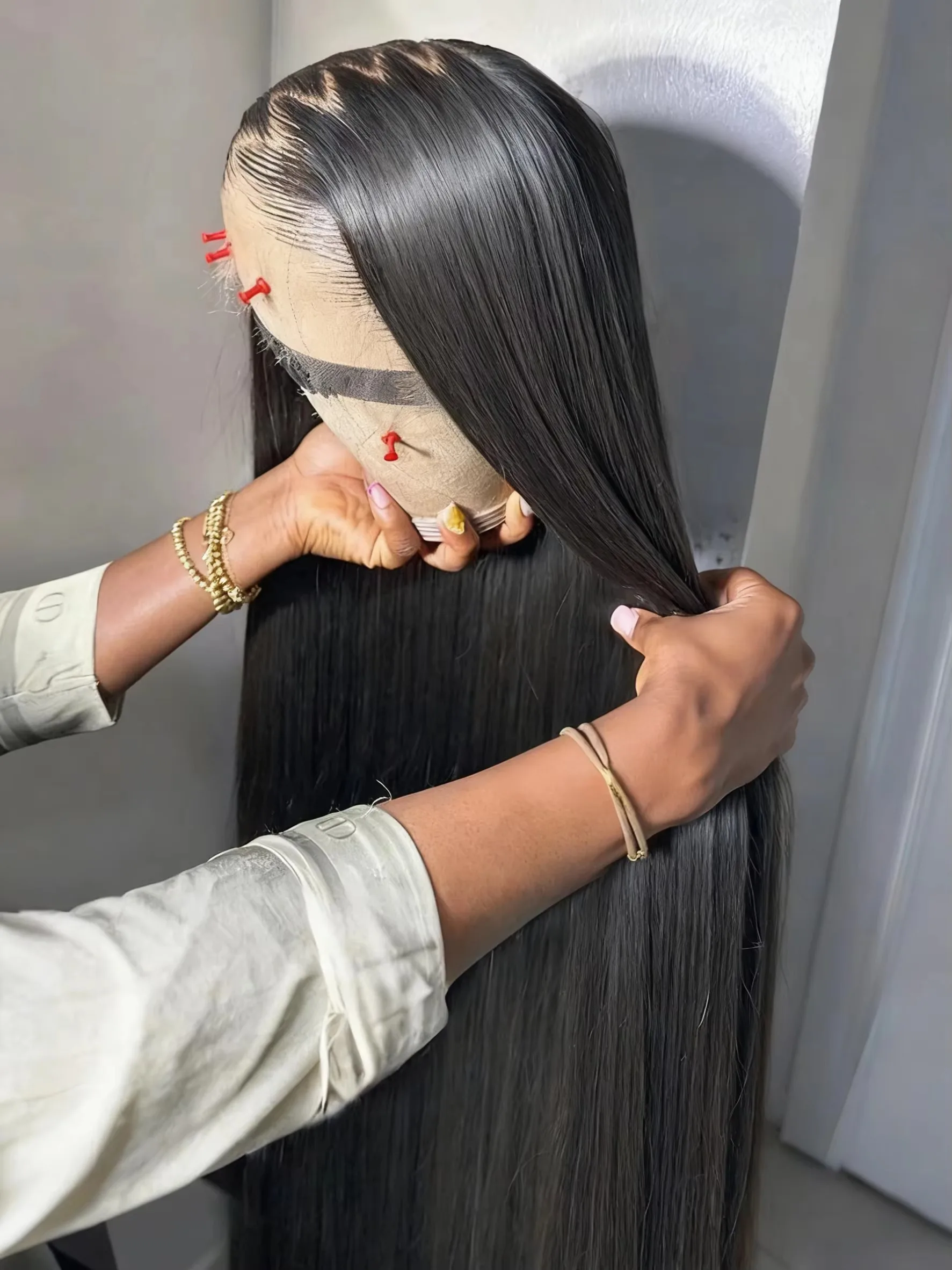 40 42 Inch Bone Straight Human Hair Wigs 13x6 HD Transparent Lace Frontal Human Hair 13x4 Pre Cut Lace Frontal Wig 250 Density 5x5 Ready to Go HD Lace Glueless Wigs Brazilian For Women image 4