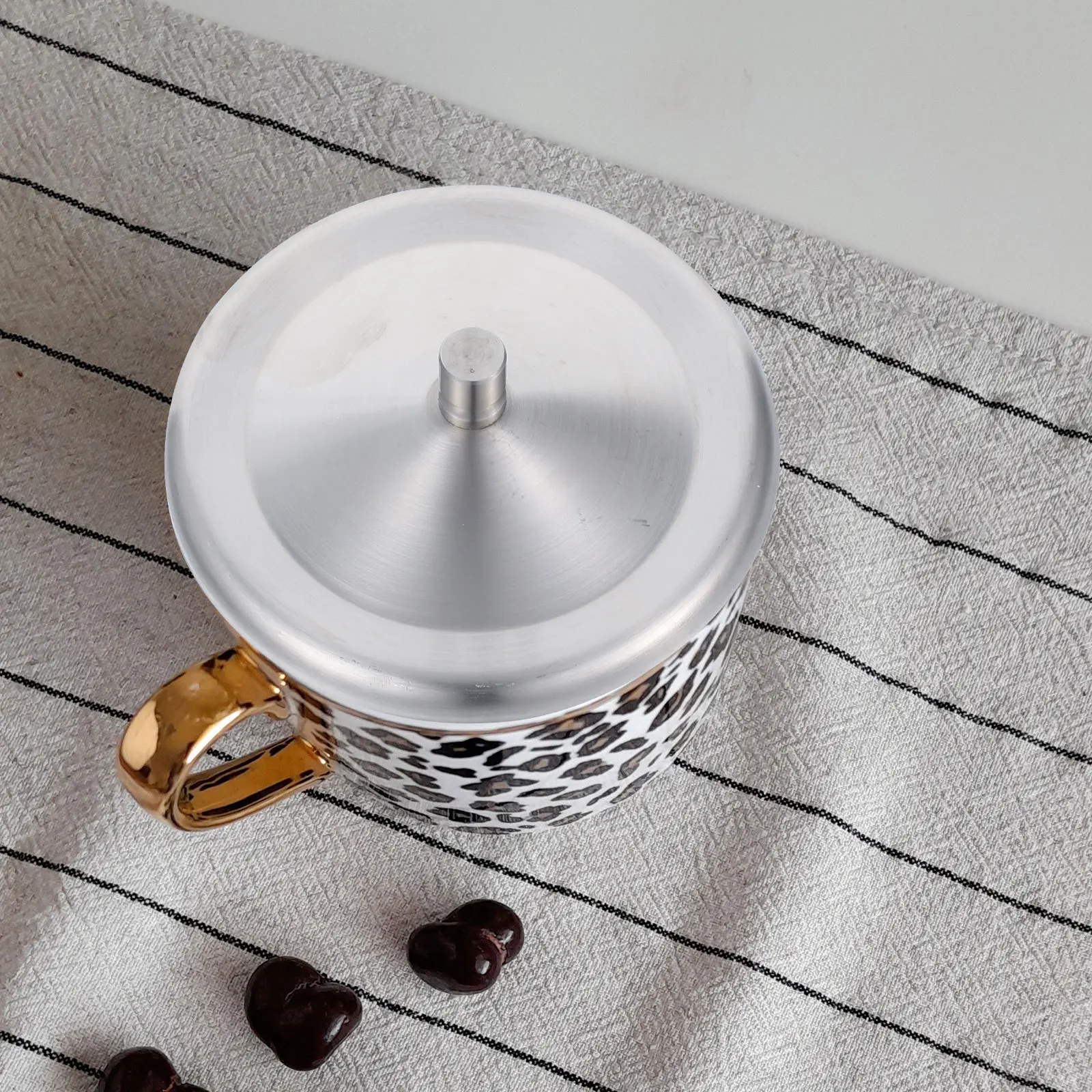 

5Pcs Stainless Steel Mug Lid Reusable Smooth Edge Cup Cover for Coffee Tea Cocktails Keep Temperature Home Kitchen