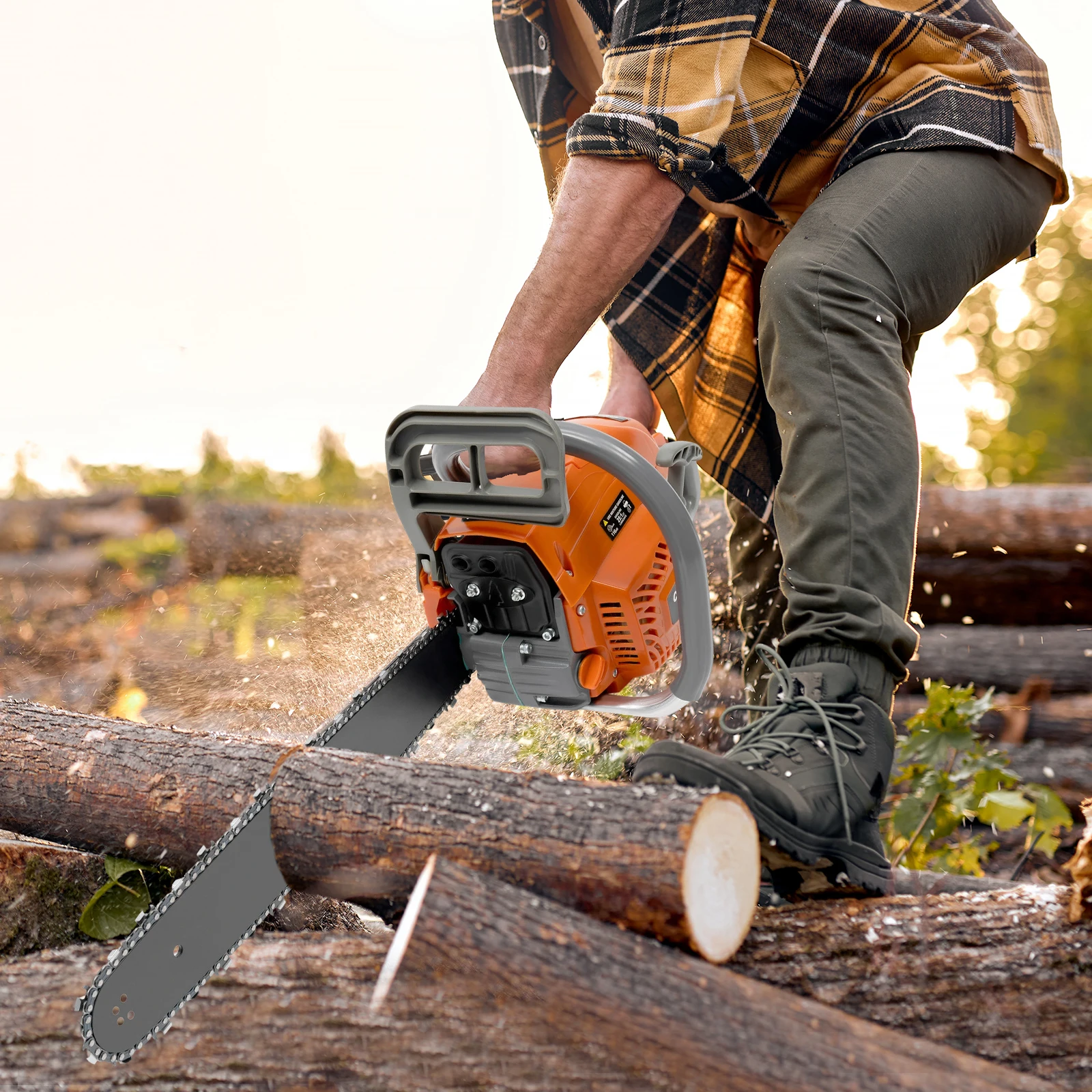 

NEW 58CC Gas Chainsaw, 20-Inch, 2-Stroke Single-Cylinder, Air-Cooled, Pull Start, for Cutting Wood and Pruning Branches