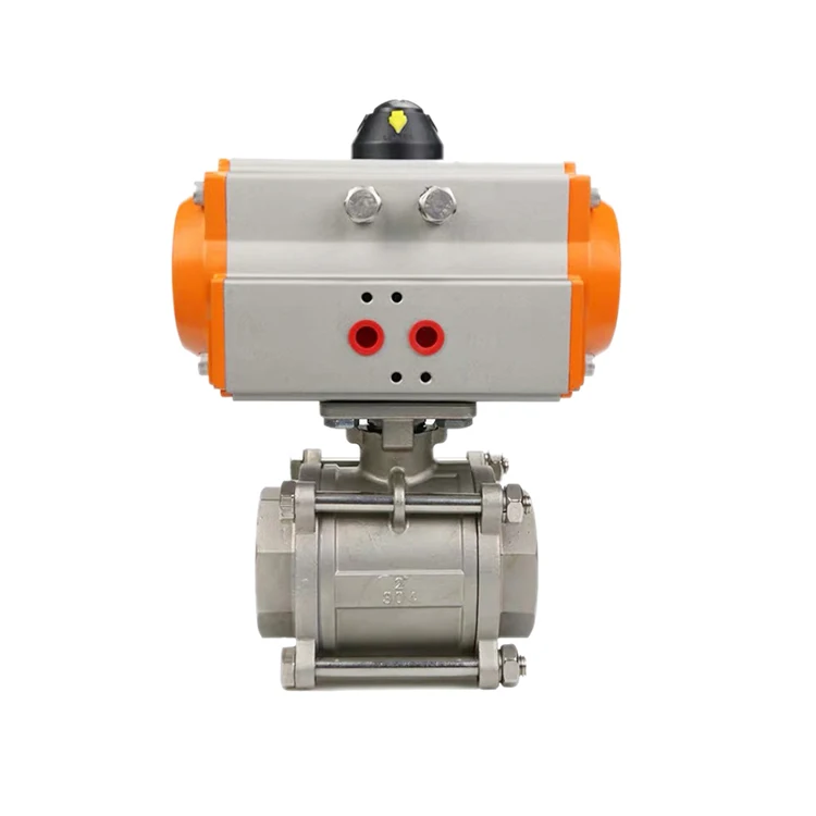China Factory DN15 1/2 Inch 2 Way Stainless Steel Thread Pneumatic Actuator Weld Ball Valve