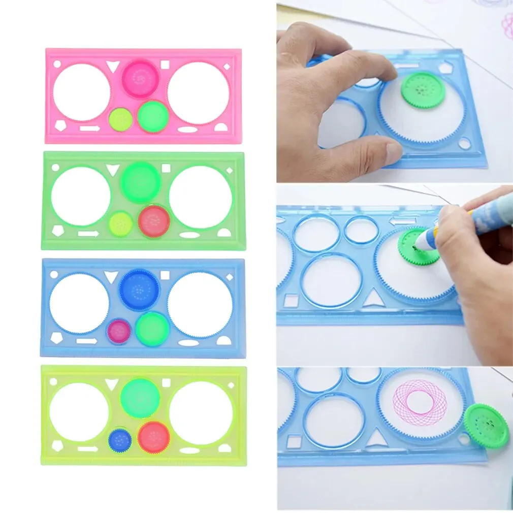 Multifunctional Spirograph Geometric Ruler Children Students Learning Drafting Drawing Stationery Tool Office Supplies