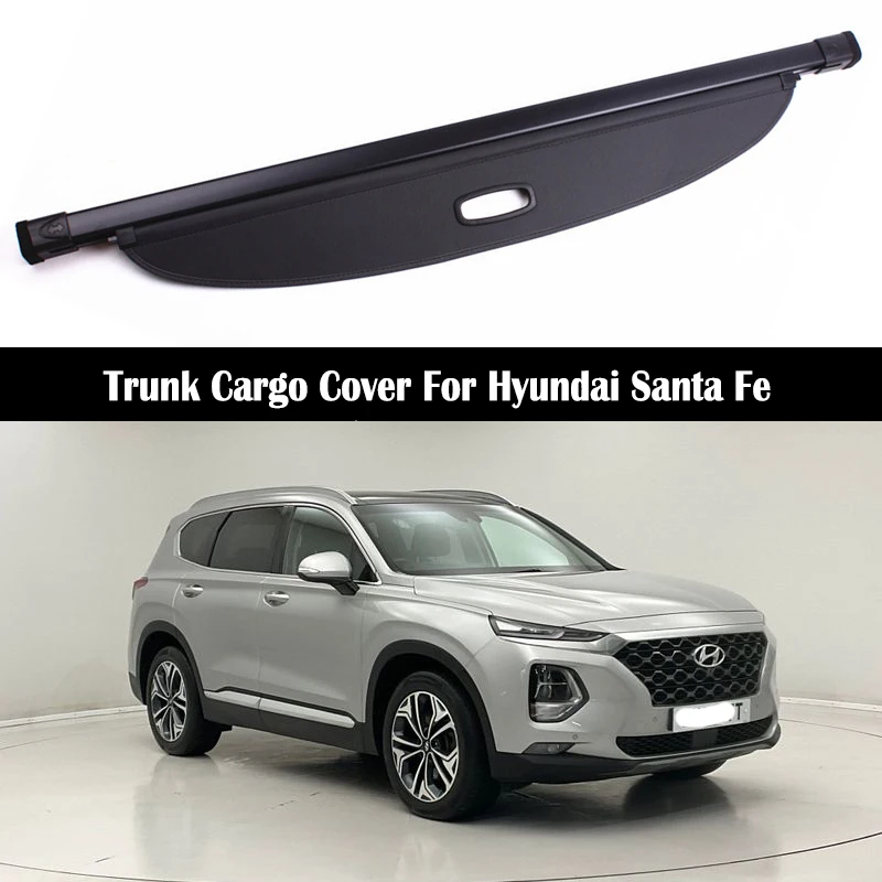 

Trunk Cargo Cover For Hyundai Santa Fe 2019-2020 Security Shield Rear Luggage Curtain Partition Privacy Car Accessories