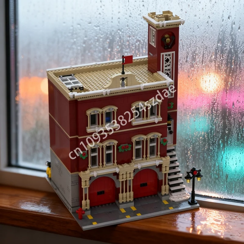 

2886pcs MOC Modular Winter Fire Station Modulared Model Building Blocks Architecture Assemble Toys DIY Christmas Gift Brick Kids