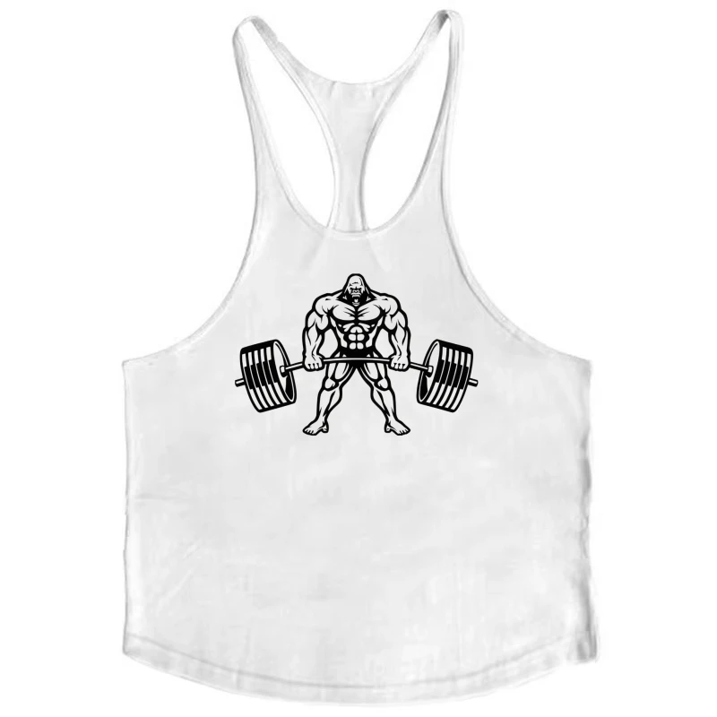 

Хлопковая спортивная майка с Y-образной спинкой для мужчин, удобная тренировочная рубашка-стрингер для бодибилдинга и тренировок