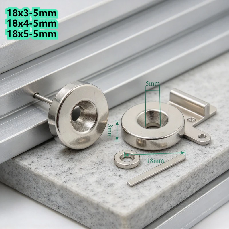 18x3-5mm 18x4-5mm 18x5-5mm Countersunk Circular Neodymium NdFeB Permanent Magnets Bulk for Refrigerators Office Handmade DIY