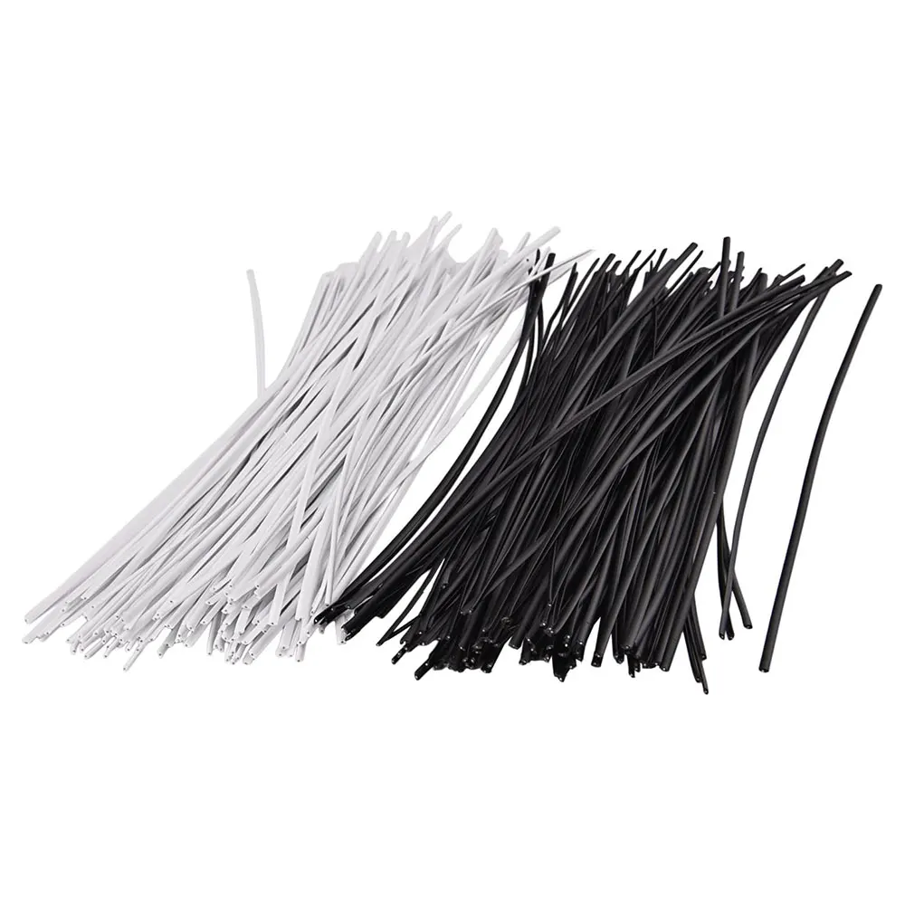 100Pcs Black White Gardening Cable Twist Ties Oblate Iron Wire for Garden Flower Plant Climbing Vines Coated Fix Strings Tools