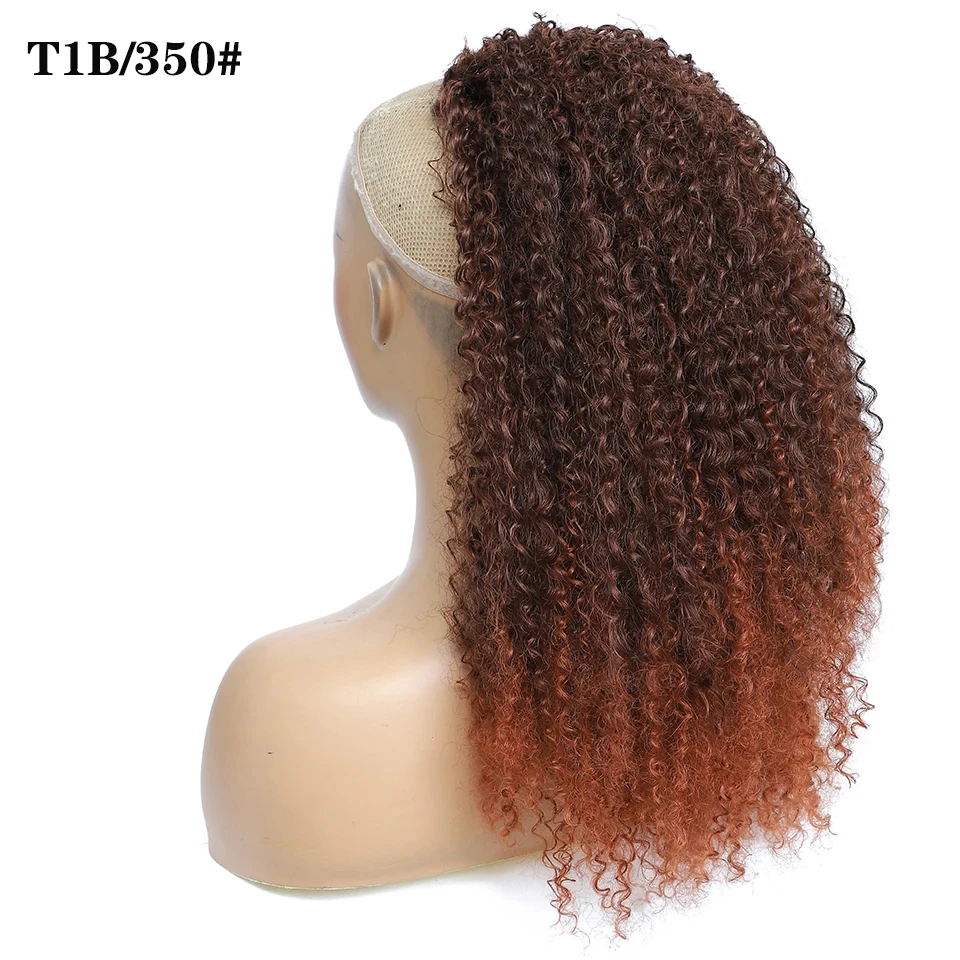 A extensão encaracolado perversos do rabo de cavalo do Afro para mulheres, cordão resistente ao calor, sintético, cauda do pônei, partes do cabelo, cabelo remenda, 20"