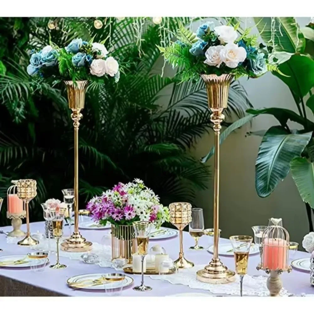 

Light Luxury European Gold Silver Metal Vase, Decorative Floral Container, Desktop Ornament for Home Wedding Flower Arrangement
