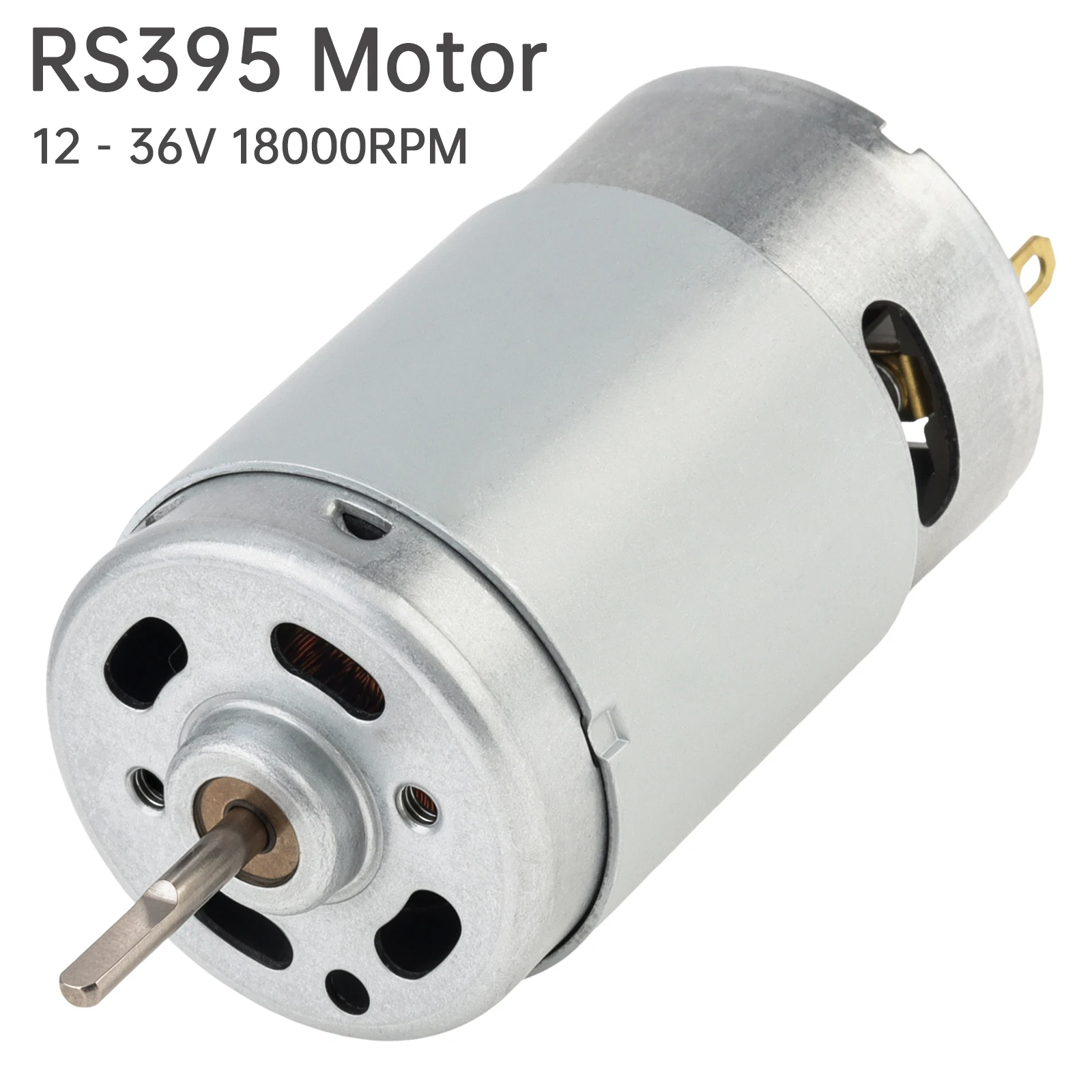 RS395 DC Motor 12V - 36V 18000RPM D-Shaft High Speed Micro Motor Replacement for Electric Screwdriver / DIY Project Tools