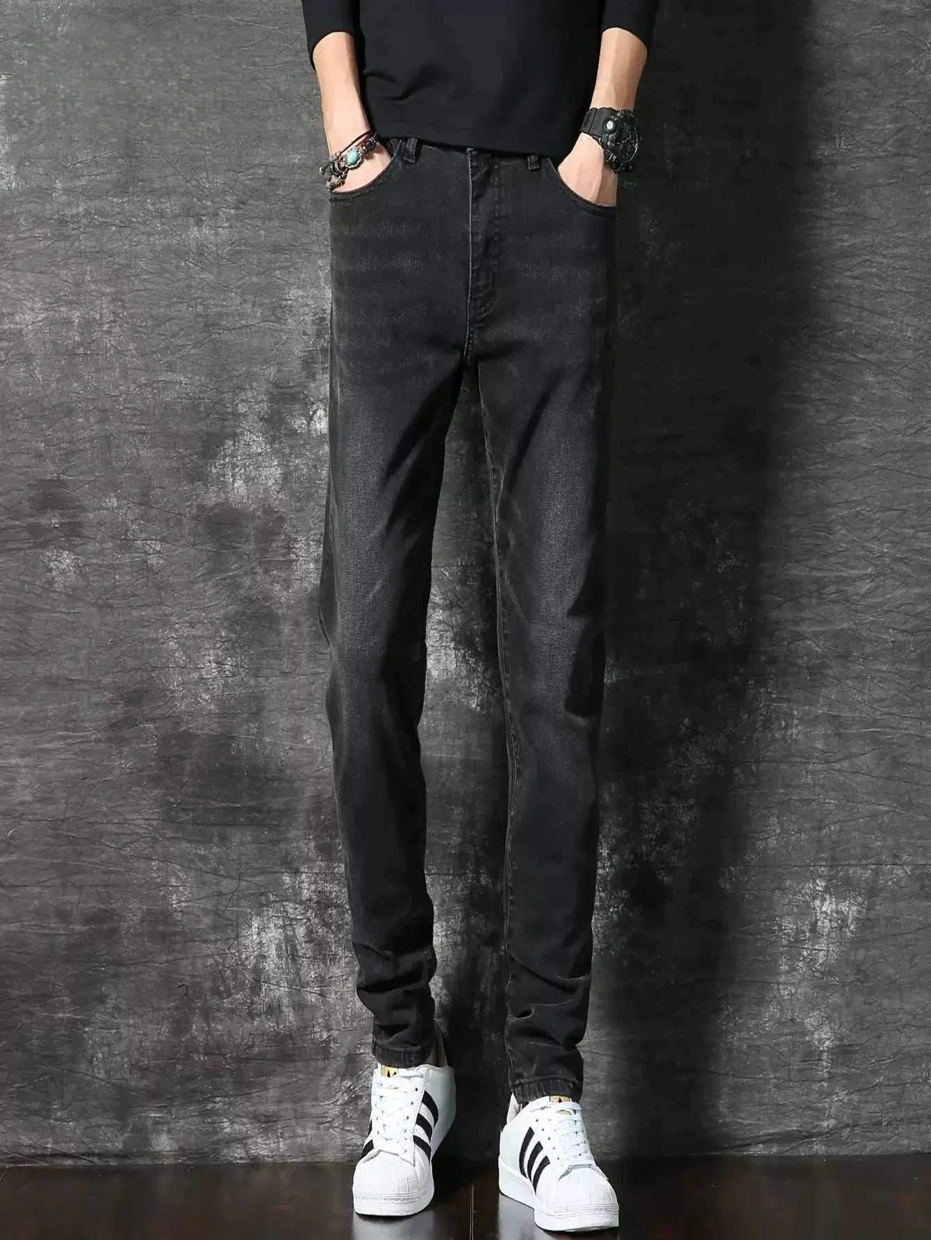 

Джинсы унисекс для мужчин и женщин, черные, облегающие, из денима, в стиле Harajuku Drip. Аксессуары и ремни в комплект не входят.