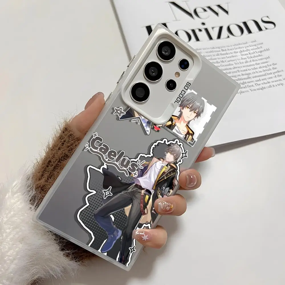 Honkai star rail Caelus stelle Cassa Del Telefono Per Samsung Galaxy S25 Edge S24 S23 S22 S21 S20 Ultra Fonda Del Silicone Argento Cassa Del Telefono