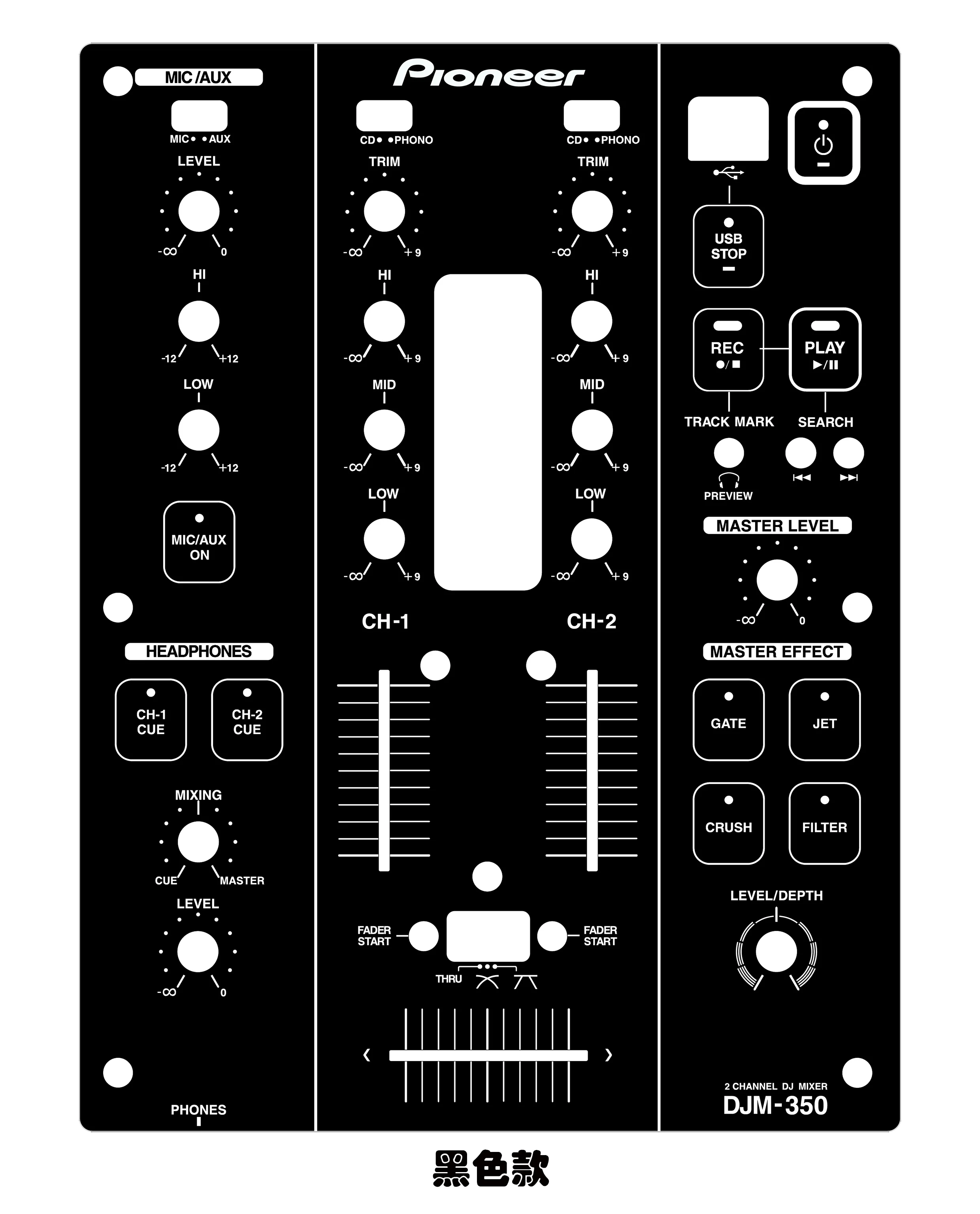 DJM-350 Skin Mixer Panel Mask, Pioneer 350 Colorful Patch, Customizable