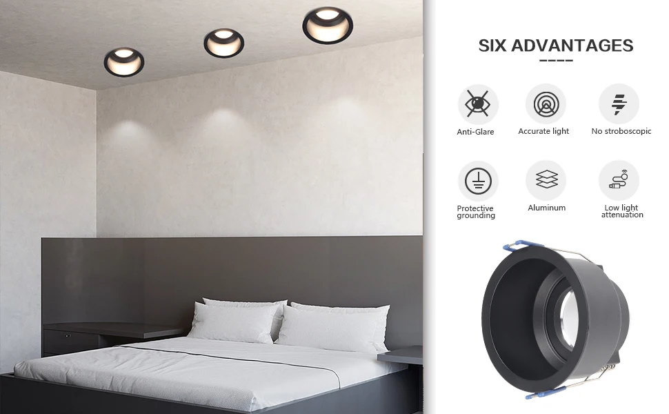 Adjustable Fixtures Ceiling Downlight Adjustable Mounted Frame Bracket MR16 GU10 Lamp Holder Socket Fitting Spot Lighting