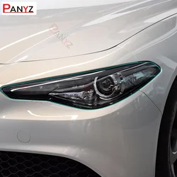 For Alfa Romeo Giulia 952 Stelvio 949  2Pcs Car Headlight Protective Film Headlamp Transparent Black TPU Sticker  Accessories