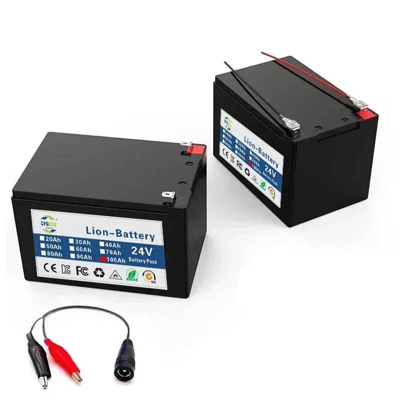 قدرة عالية 6s4p 24V 100Ah 18650 بطارية حزمة بطارية ليثيوم أيون 25.2V 100000 بطارية أدوات الدراجة الكهربائية mAh