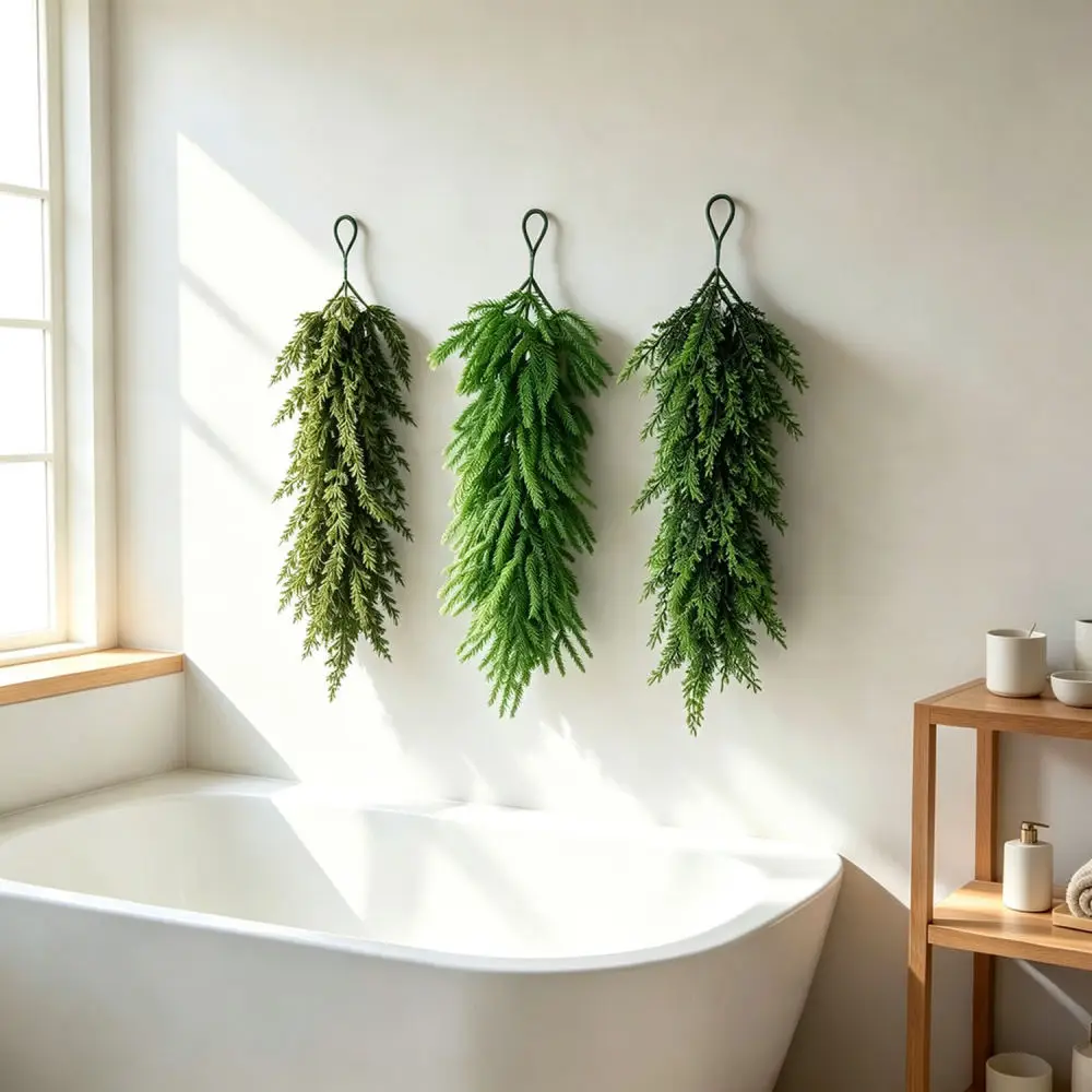 Lifelike Norfolk Pine Swag Artificial Hanging Branch Christmas Ornament For Interior Exterior Wall Decor