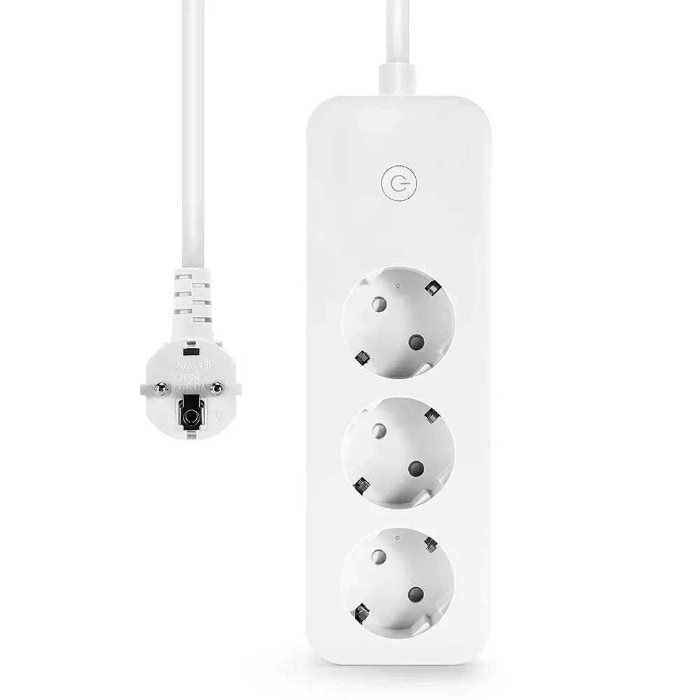 Tuya Smart WiFi Power Strip EU Socket avec moniteur d'alimentation, lancements de la vie, télécommande, contrôle de la synchronisation, prises via Alexa, Google Home