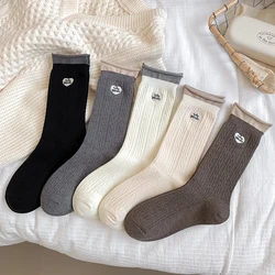 Socks For Women New Autumn Winter Fashion Retro Crew Socks Female Breathable Casual Simple Japanese Style Loose Socks Warm Soft