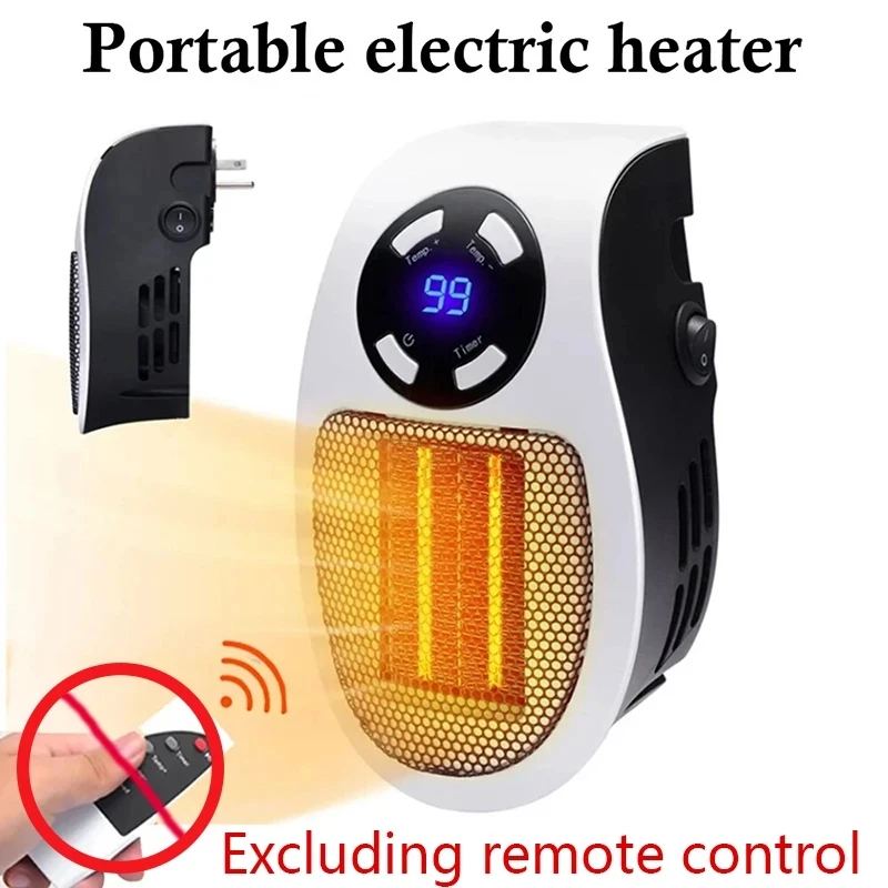 Mini Electric Heater Portable Heater Remote Control Electric Flame Heater HouseholdPowerful Warm Blower Remote Control Warmer