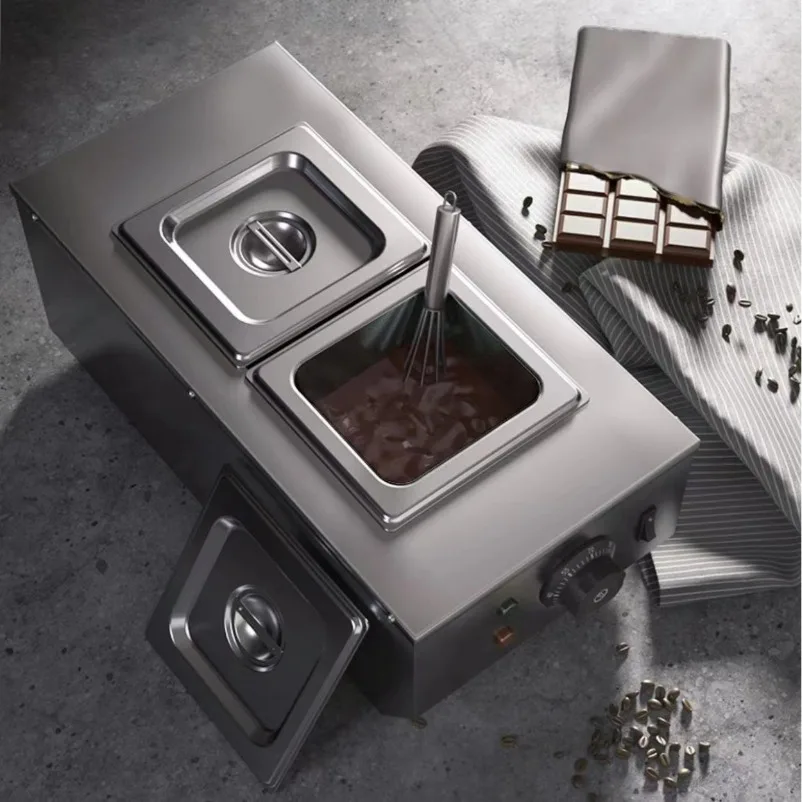 Commercial Electric Chocolate Melter Double‑pot Water‑bath Constant Temperature Stainless Steel Chocolate Melting Machine