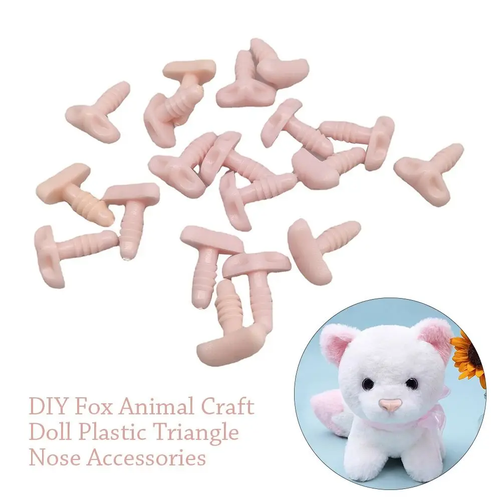 10PCS DIY Fox Animals Crafts Plastic Triangle Noses For Dolls Toys For Bear Buttons Toy DIY Safety Parts Nose Dolls Accessories