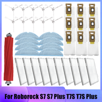 Fit For Roborock S7 / S7 Plus, T7S / T7S Plus Robot Vacuum Cleaner Spare Parts Main Side Brush Hepa Filter Mop Cloth Dust Bag