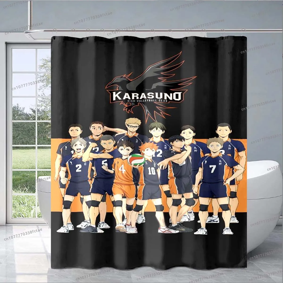 3D Anime Haikyuu Cartoon Volleyball Shower Curtain for Adults and Children Bathroom Decoration Shower Curtain Birthday Gift