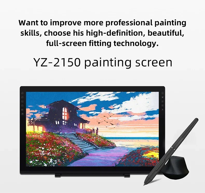 21.5 inch graphic tablet 8192 levels digital lcd display graphic tablet draw touch pen